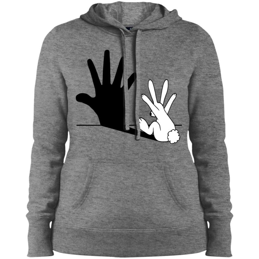 AGR Rabbit Hand Shadow Ladies’ Pullover Hooded Sweatshirt