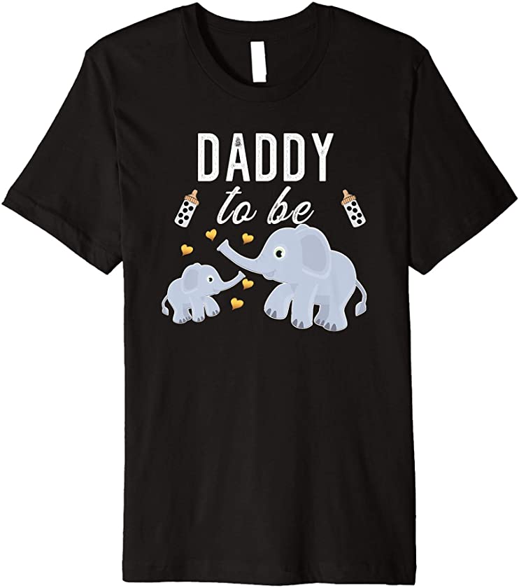 Mens Daddy To Be Elephant Baby Shower Daddy Gift Cute Premium T-Shirt