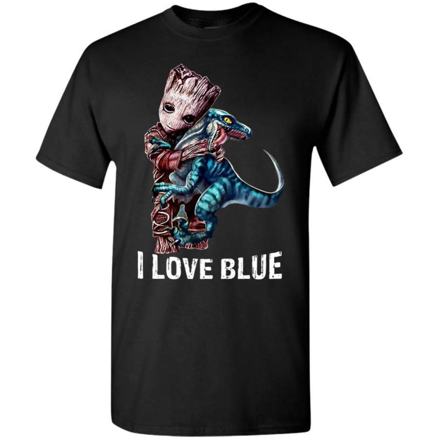 AGR Baby Groot hug love Blue Shirt G500 Gildan