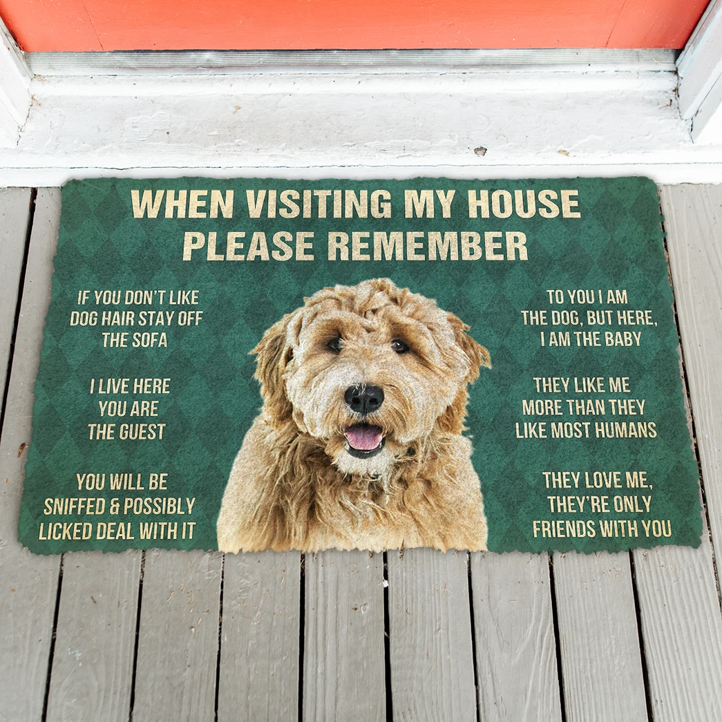 3D Please Remember Goldendoodle Dogs House Rules Doormat