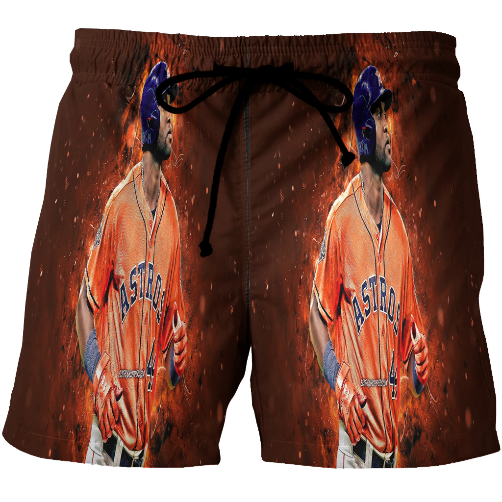 Houston Astros Yordan Alvarez 3D All Over Print Summer Beach Hawaiian Short