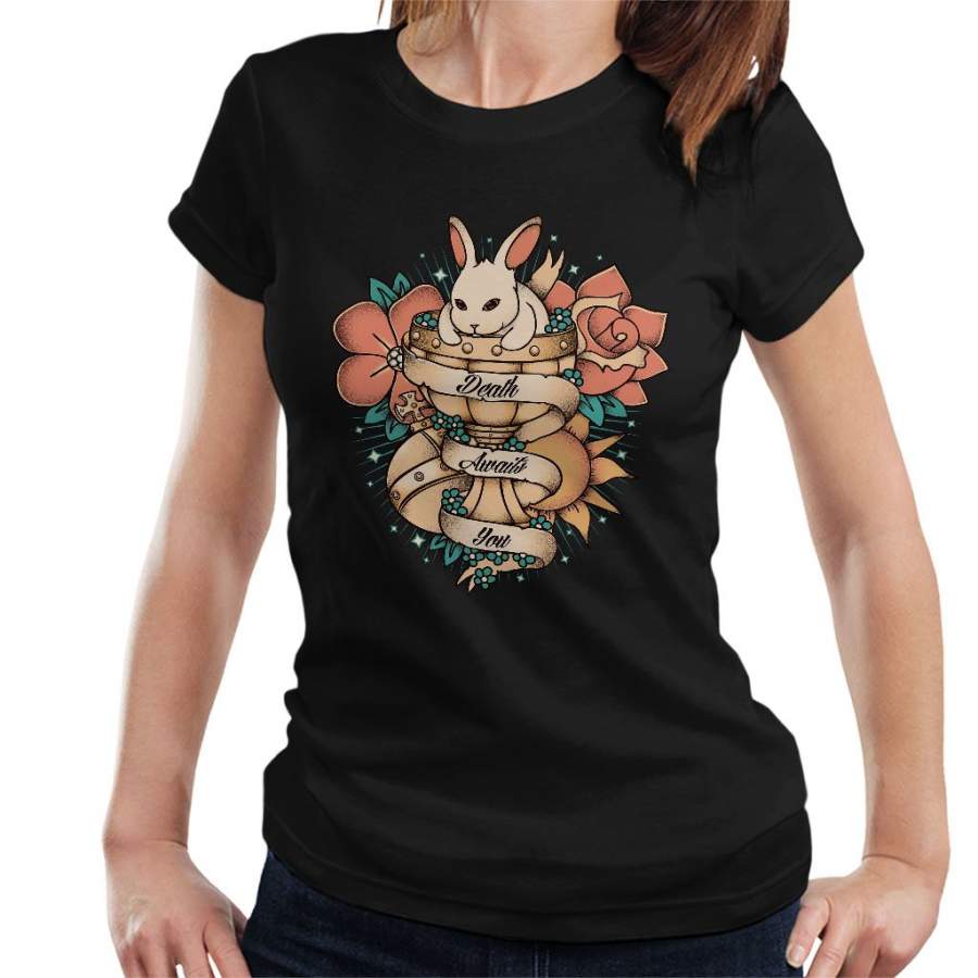 Rabbit Of Caebannog Monty Python And The Holy Grail Tattoo Style Women’s T-Shirt