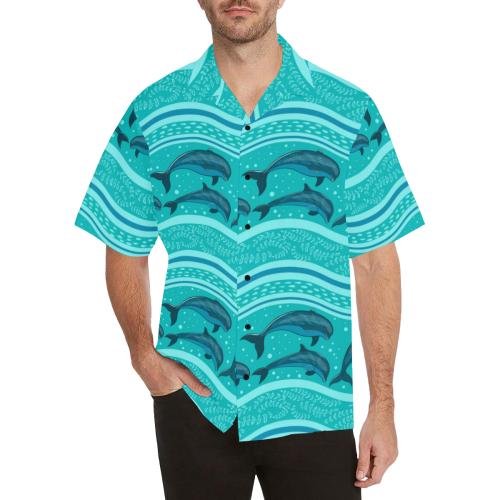 Dolphin Pattern Hawaiian Shirt