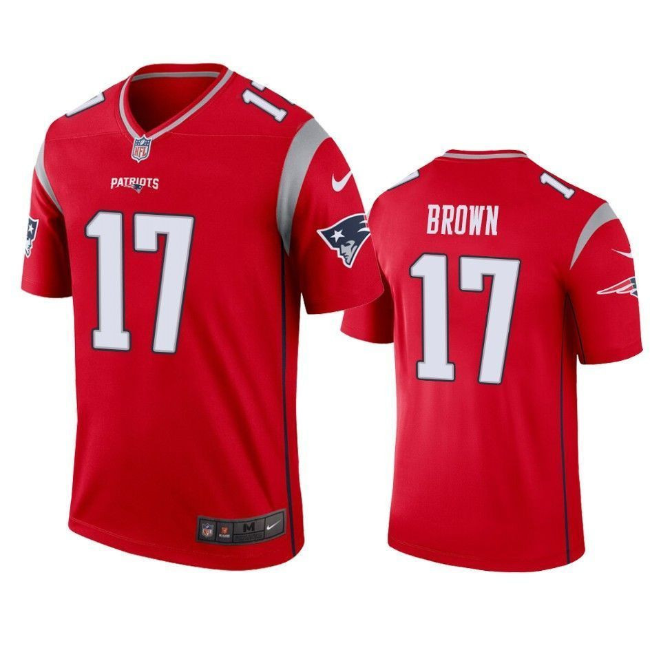 New England Patriots Antonio Brown Red Inverted Legend 3D Jersey