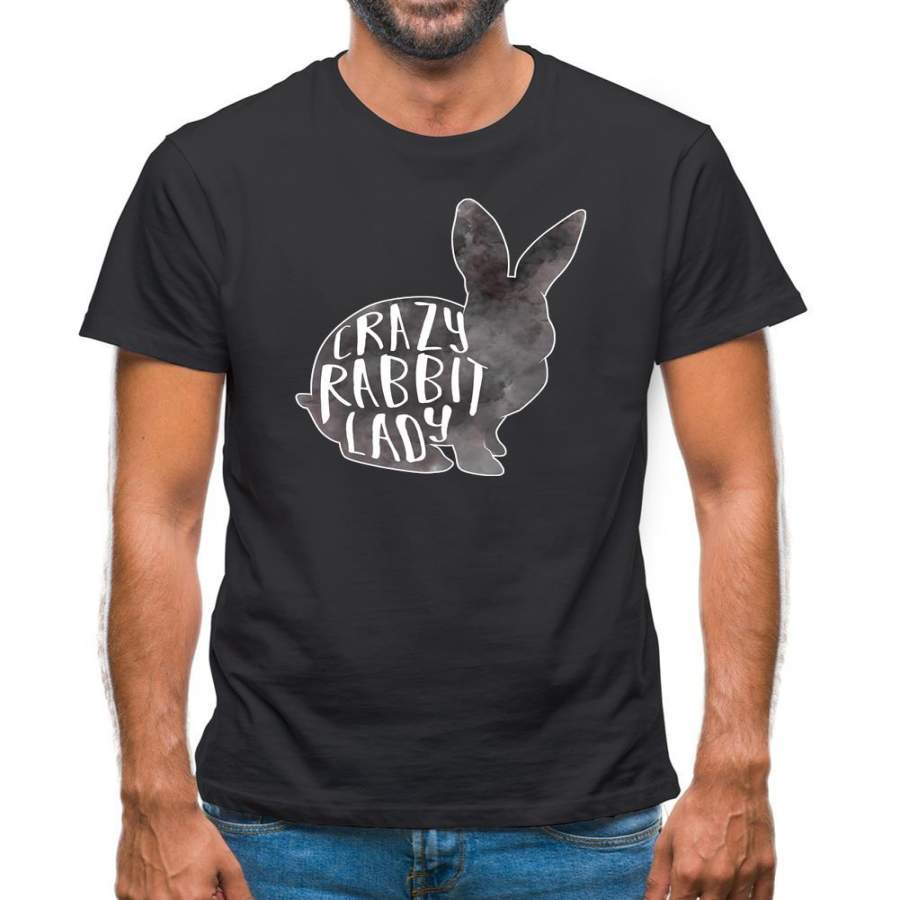 Crazy Rabbit Lady Mens T-Shirt