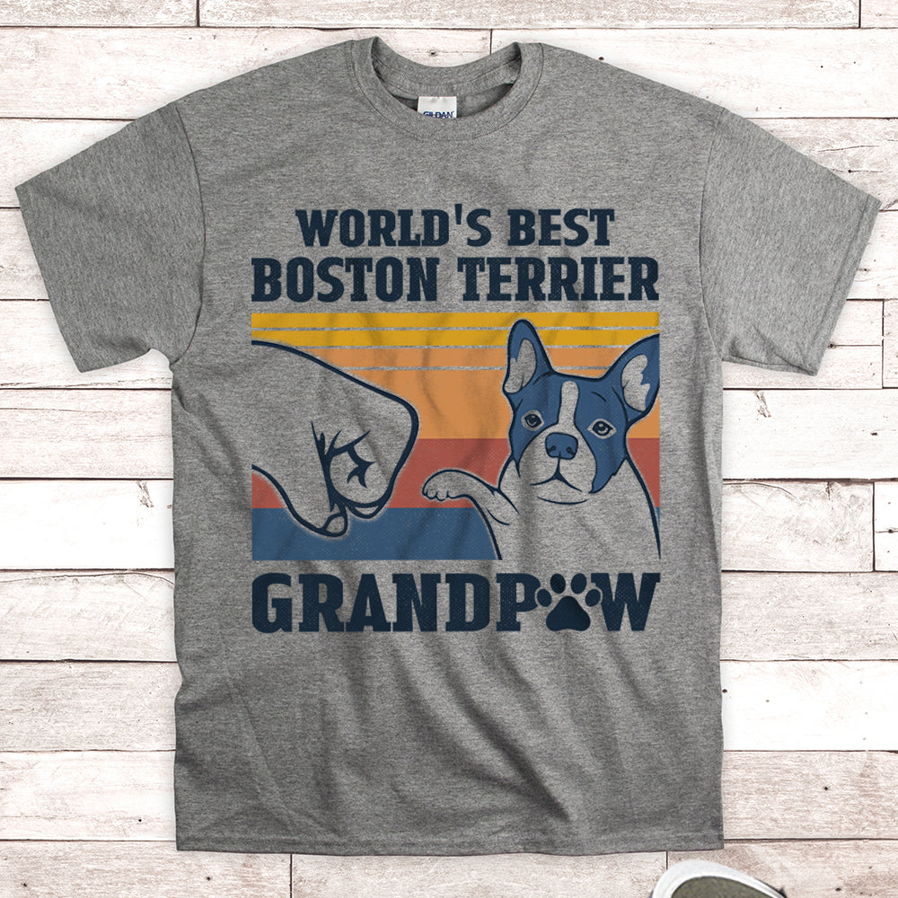 World’S Best Boston Terrier Grandpaw Shirt Gift For Boston Terrier Grandpa M0402 Nh95