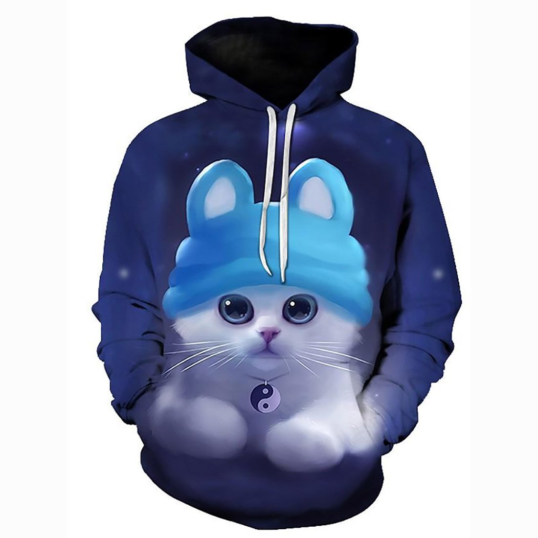 3D Printed Cartoon Cat Pet Hoodie Hooded Active Pullover