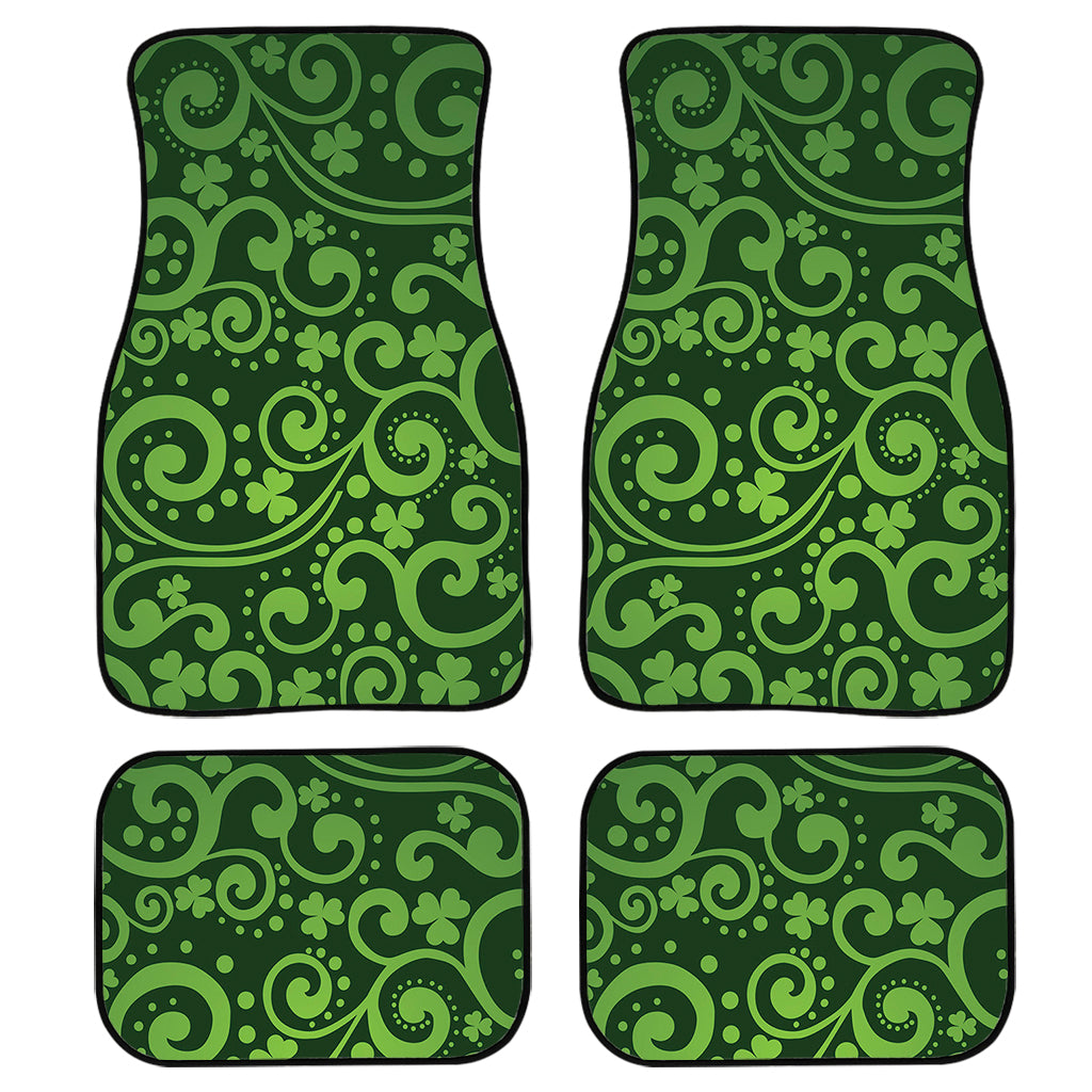 Green Irish Saint Patrick’S Day Print Front And Back Car Floor Mats, Front Car Mat