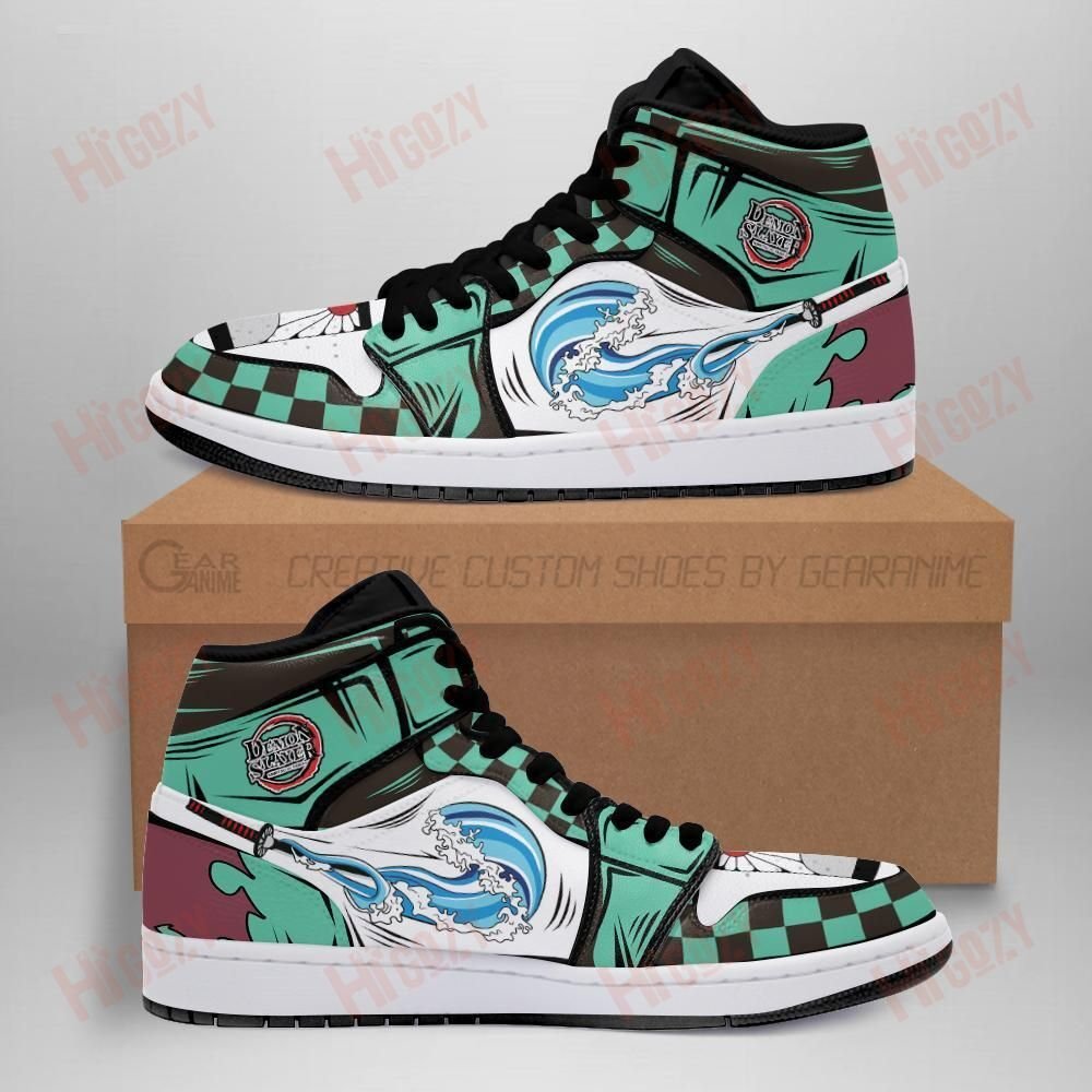 Tanjiro Water Breathing Sneakers Anime Demon Slayer Kny Shoes