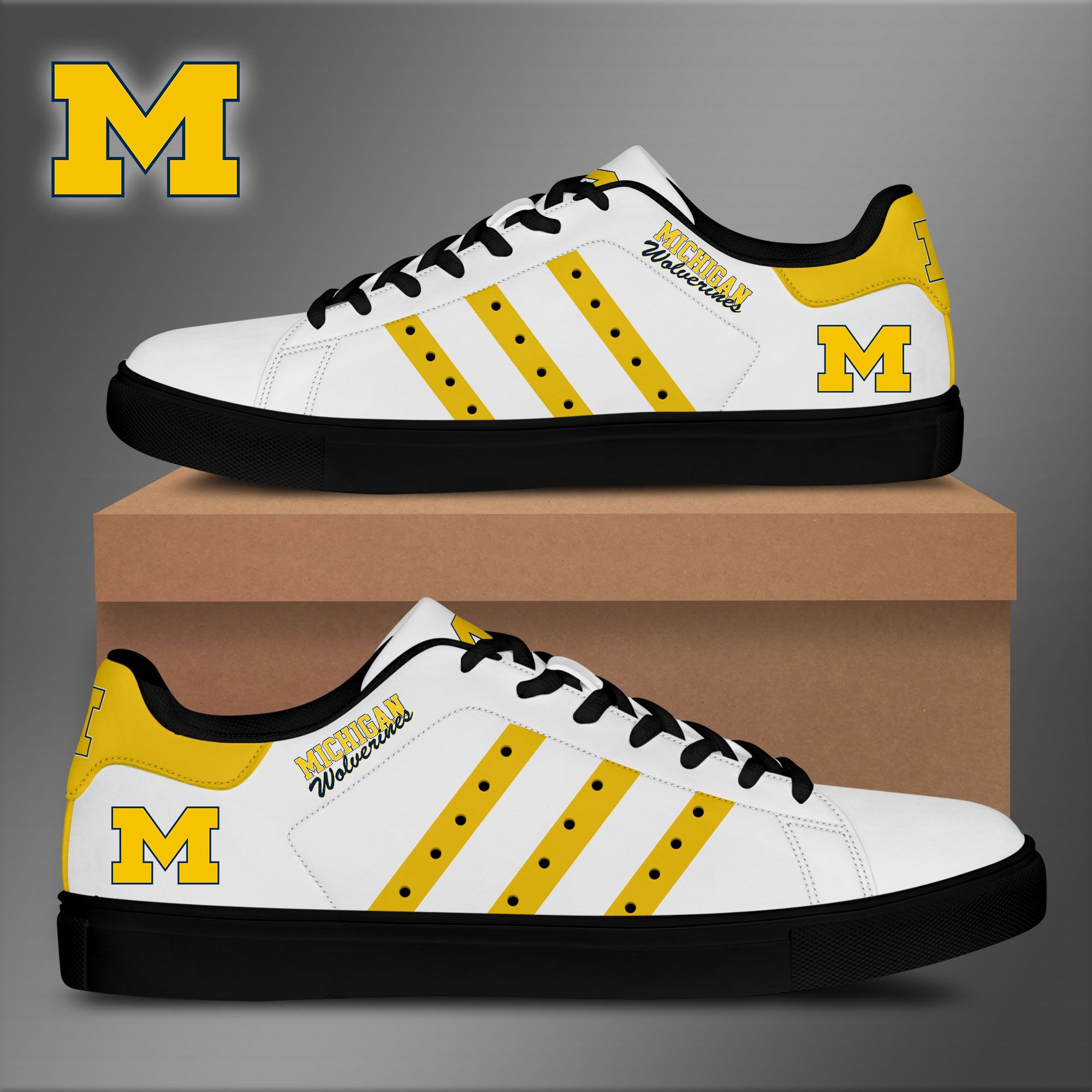 Michigan Wolverines Low Top Shoes V3