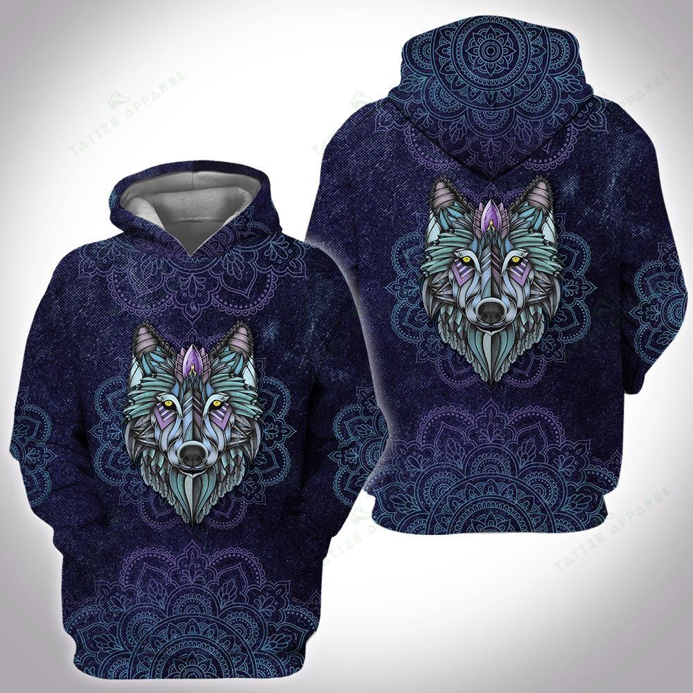 Unisex Animal Mandala Wolf 3D Hoodie All Over Print