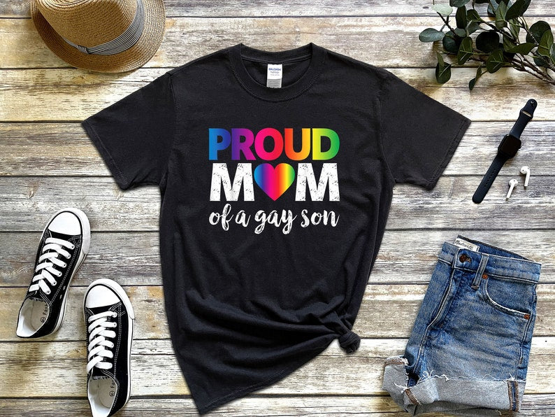 Rainbow Shirt, Pride Shirt, Proud Mom Of A Gay Son Shirt, Pride Shirt, Lgbtq Pride Shirt