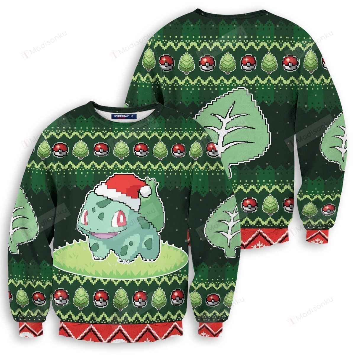 Christmas Bulbasaur Ugly Christmas Sweater, All Over Print Sweatshirt