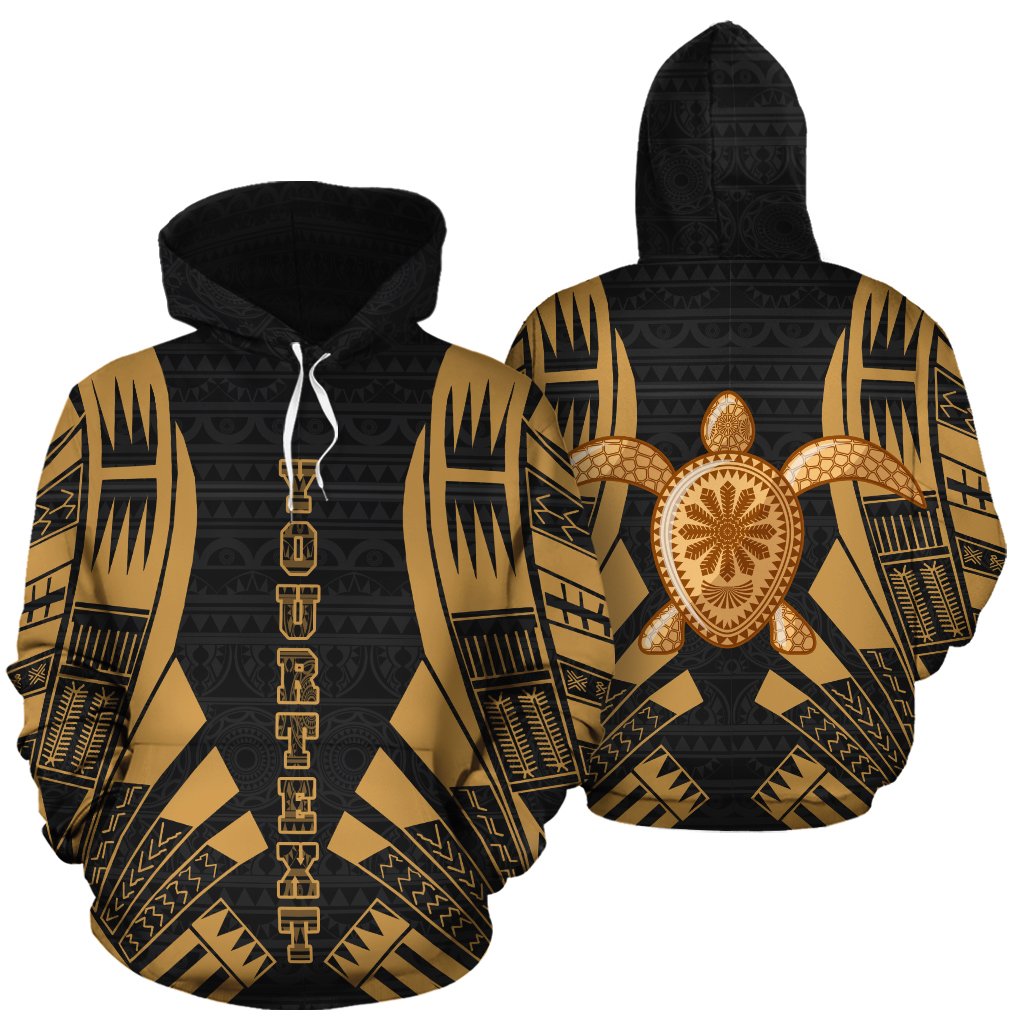 Turtle Polynesian Personalised Custom Hoodie – Gold Tattoo – BN0111