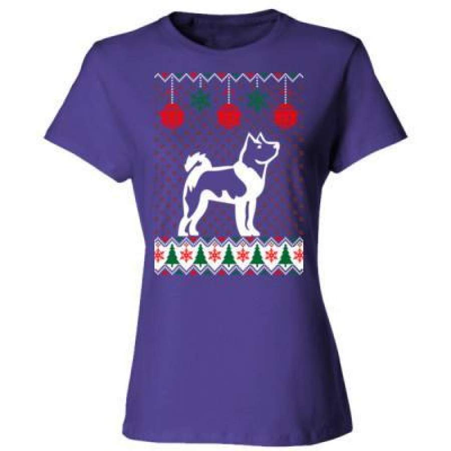 AGR Akita Dog Ugly Christmas Sweater Xmas – Ladies’ Cotton T-Shirt