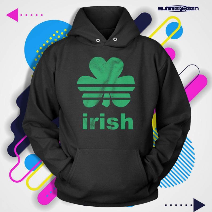 Irish Green Sports Shamrock Men’S Hoodie