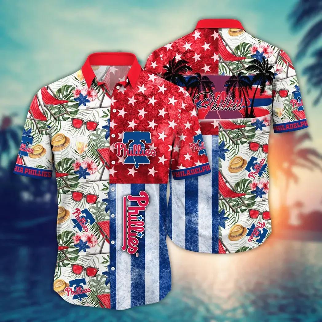 Philadelphia Phillies Stars And Stripes Celebration Hawaiian Shirt