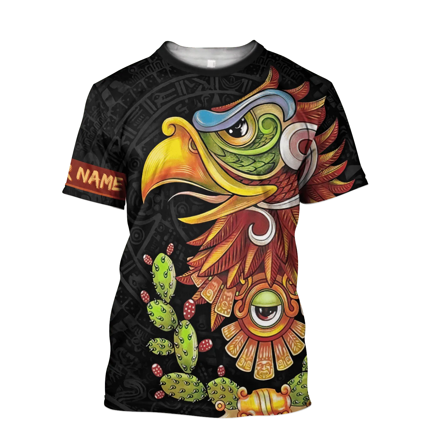 Personalized Name Mexican Eagle Aztec Shirt Mexico Ollin Eye 3D T Shirts