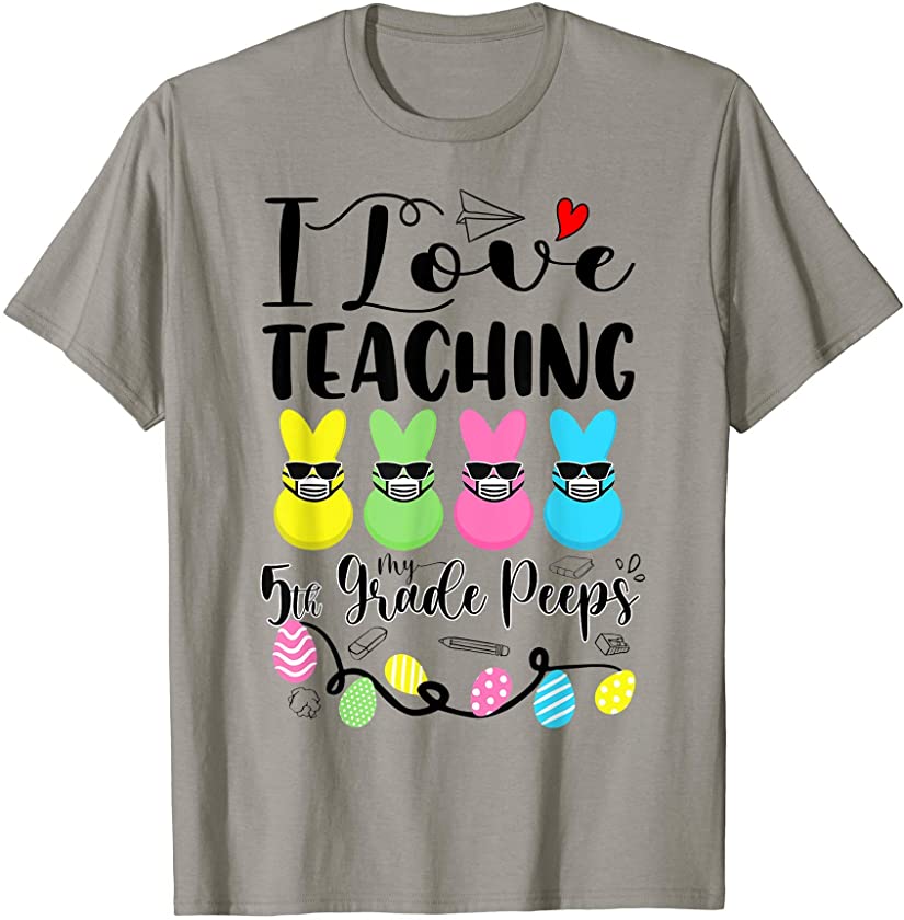 Nn 2021 Easter Gift For 5th Grade Teacher Cute Bunny Easter T-Shirt