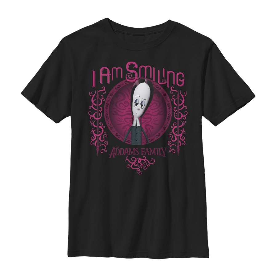 Addams Family Boy’s Wednesday I Am Smiling  T Shirt