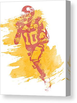 Tyreek Hill Kansas City Chiefs Water Color Art 1 Joe Hamilton Canvas Print