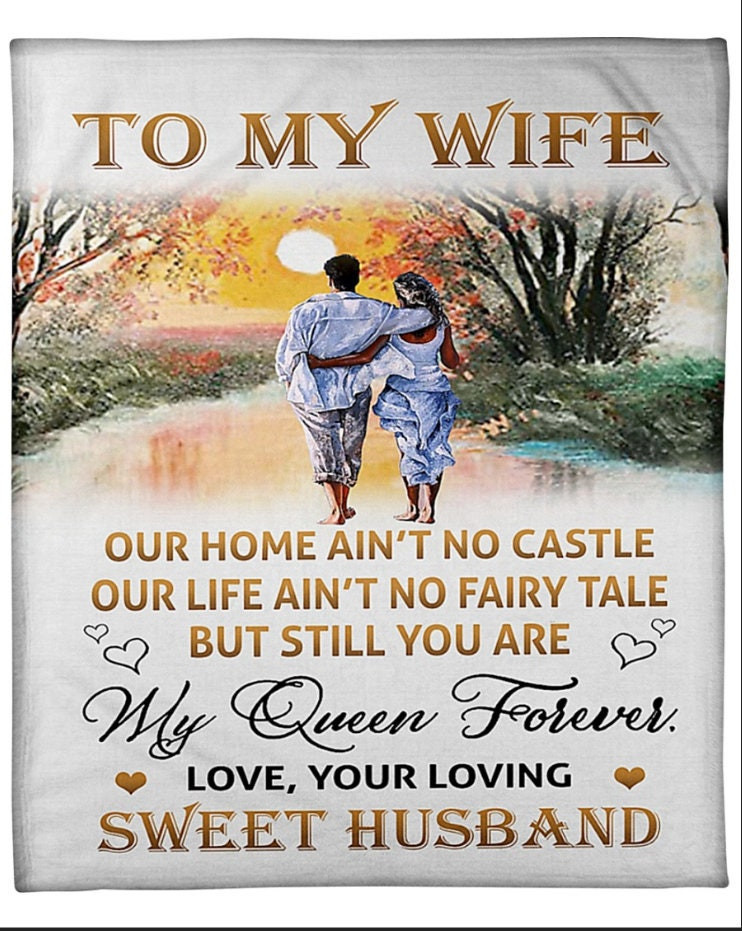 To My Wife Forever Sherpa Blanket Gift For Wife Husband Christmas Blanket Granpa Grandma Christmas Gift Anniversary Custom Blanket