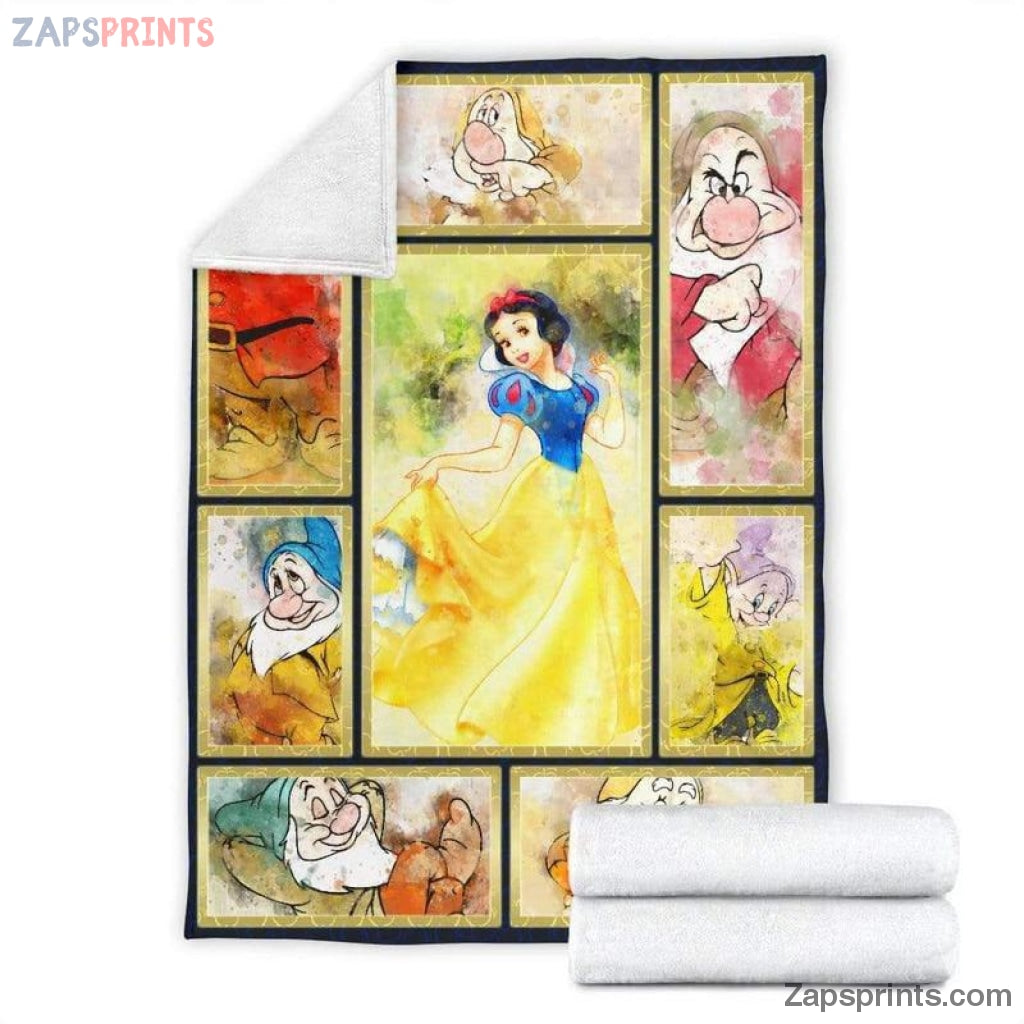 Snow White And 7 Dwarfs Water Color Blanket