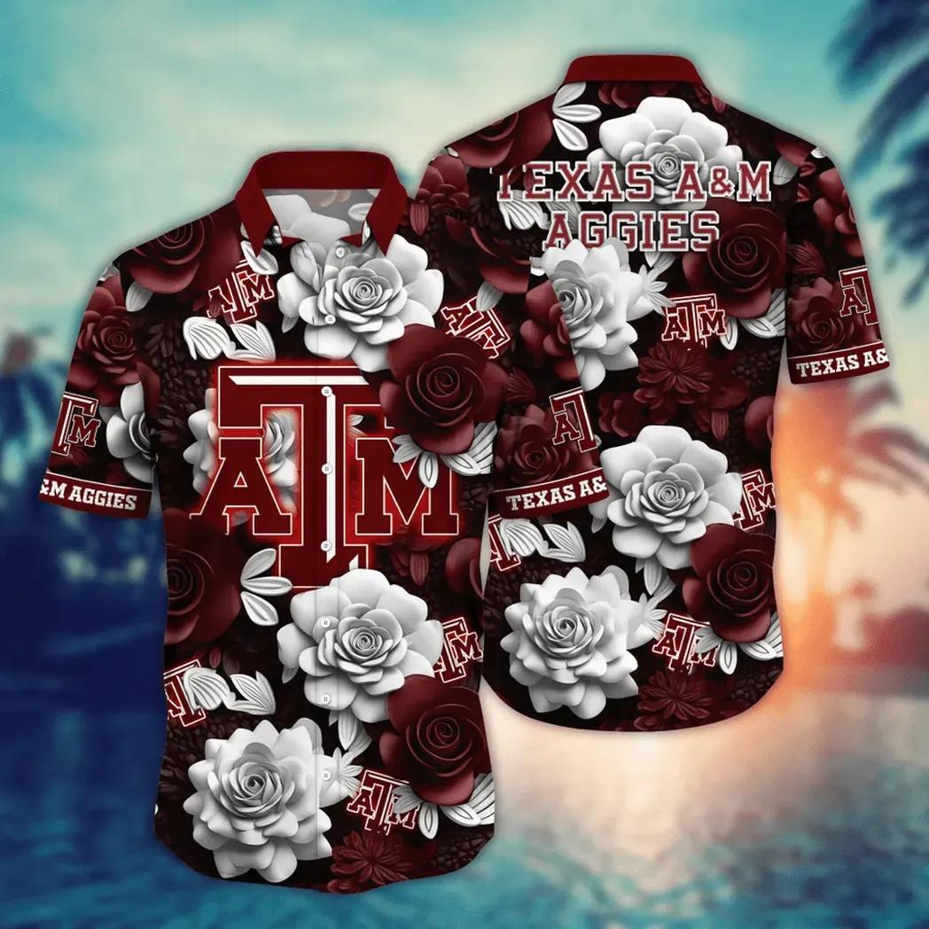 Texas A&M Aggies Ncaa Flower Aloha Hawaiian Shirt 7, Ncaa Hawaiian Shirt