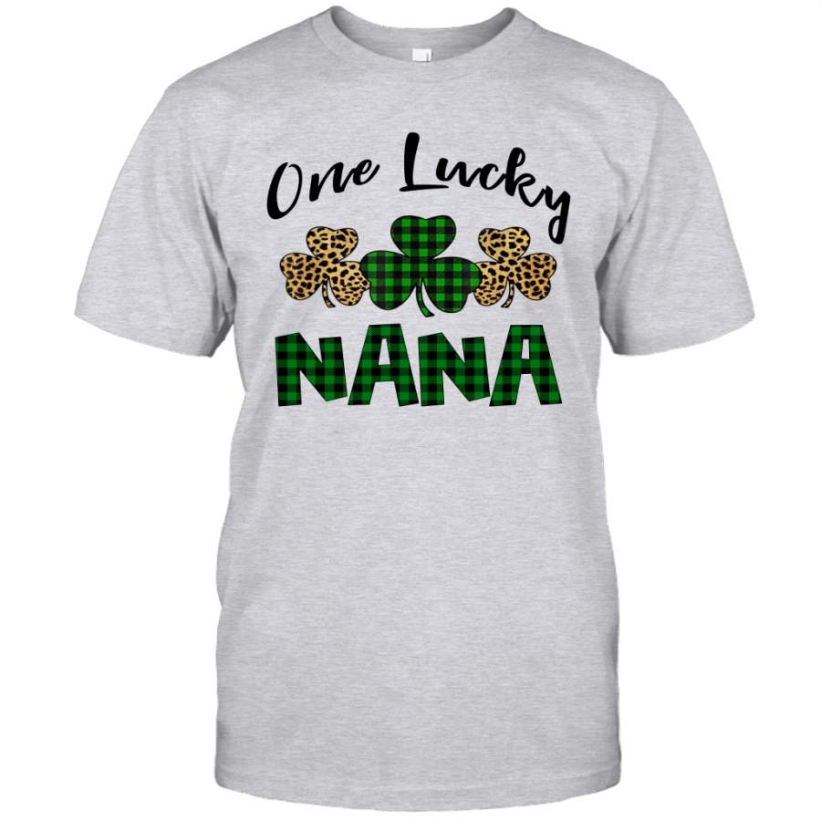 Funny One Lucky NaNa Leopard Plaid St Patrick’s Day Gift Shirt