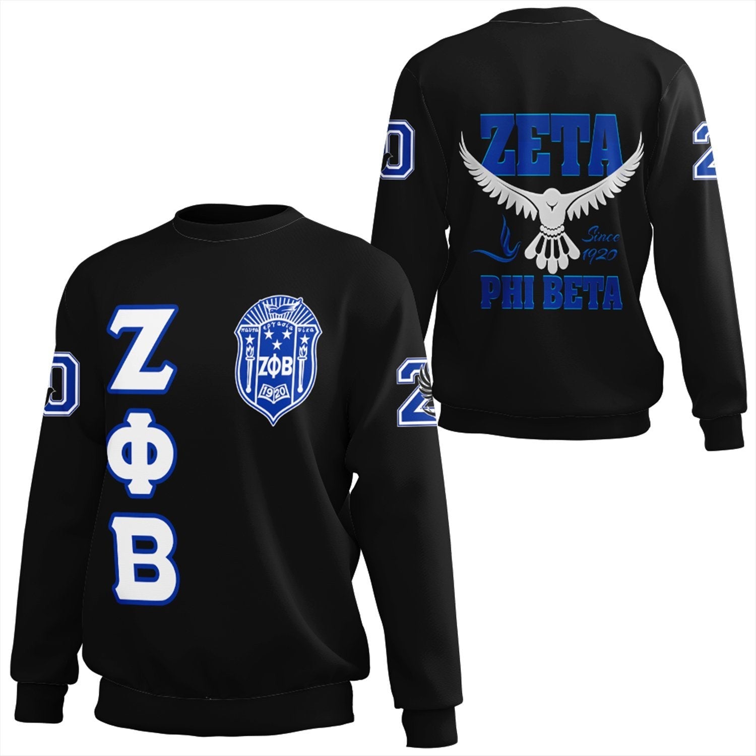 Sorority Sweatshirt – Zeta Phi Beta Letters Sweatshirt