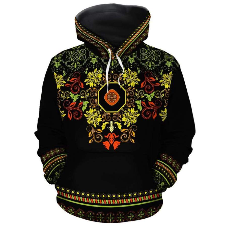 Floral Pattern RYG All-over Hoodie