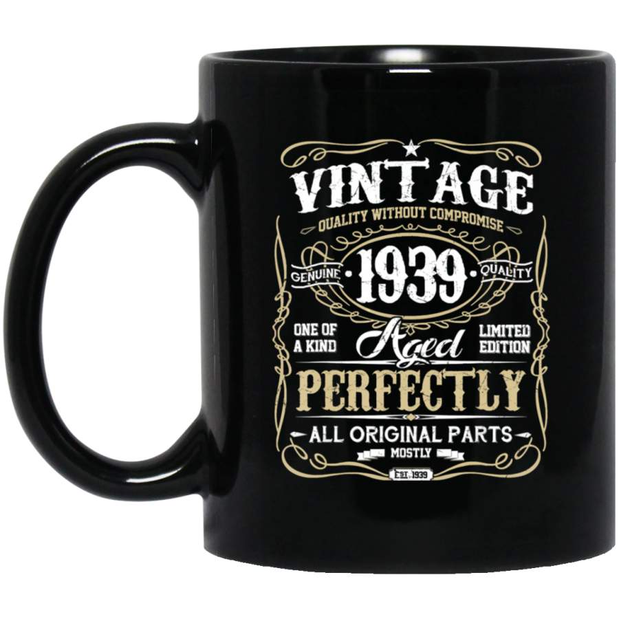 Vintage 80th birthday gift for men women Classic 1939 Coffee Mug