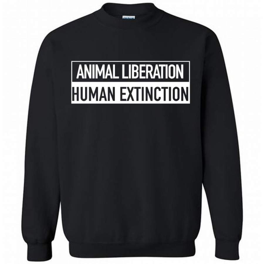 Animal Liberation Human Extinction – Gildan Crewneck Sweatshirt