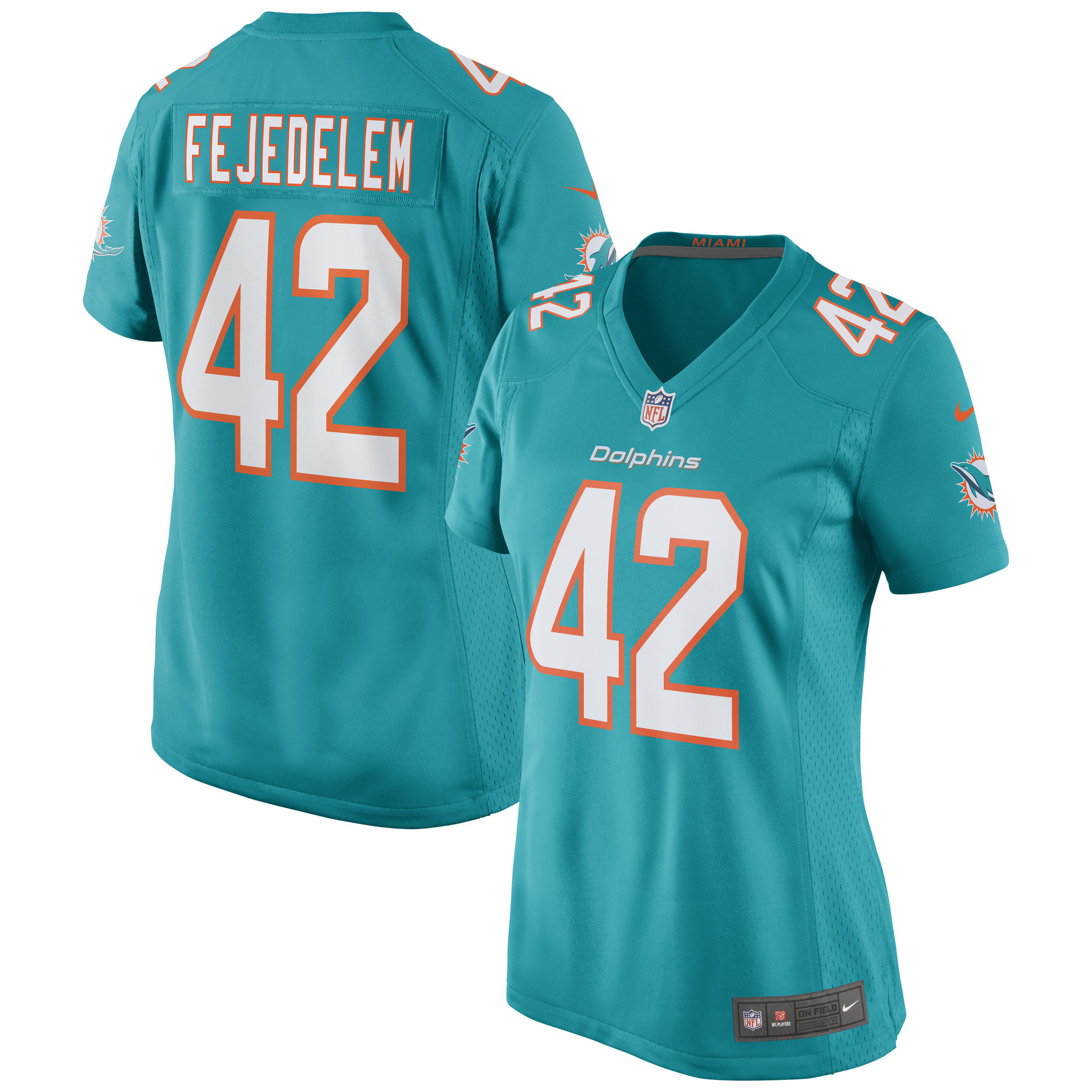 Clayton Fejedelem Miami Dolphins Womens Game Jersey – Aqua NFL