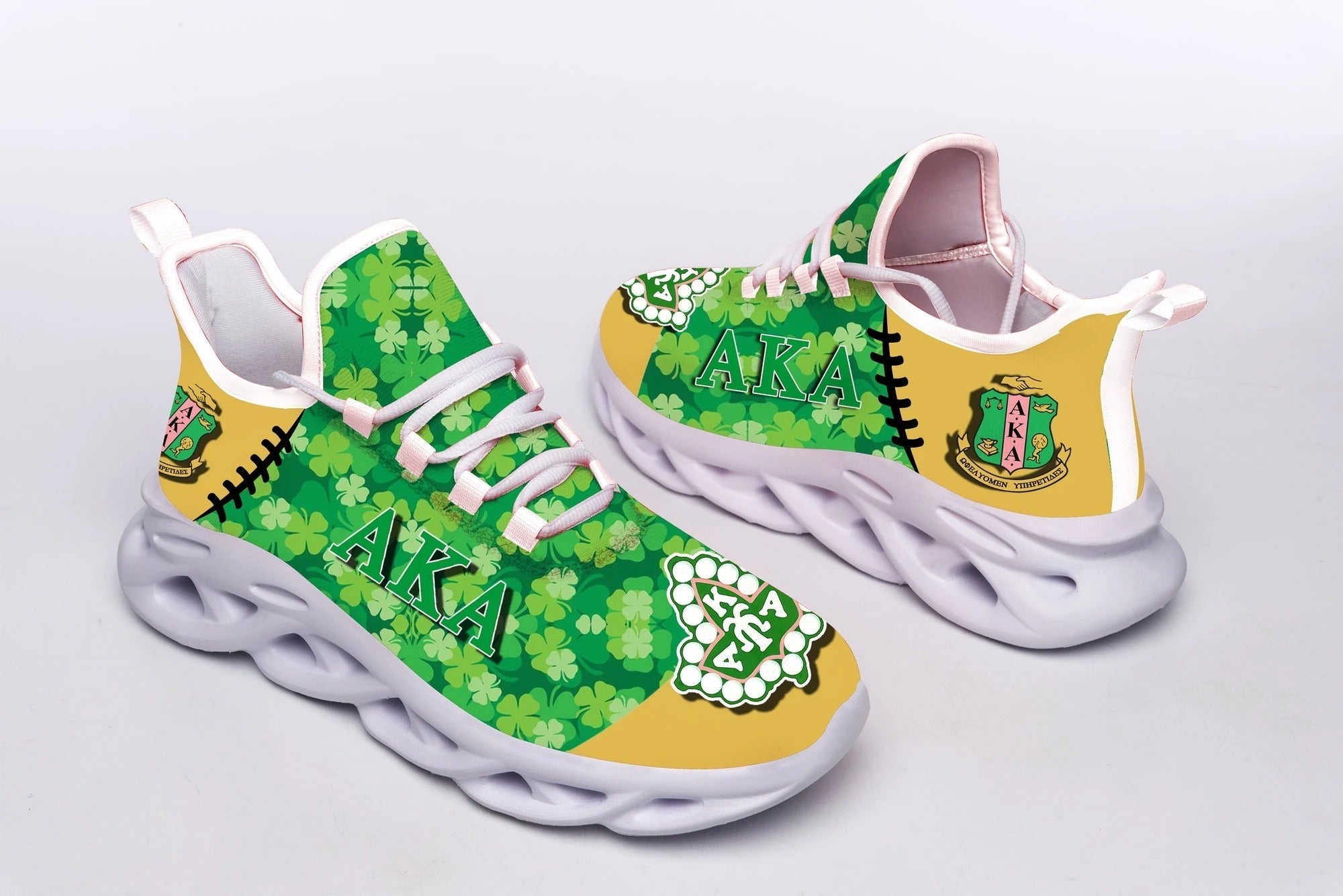 Wonder Print Footwear – Alpha Kappa Alpha Stitches Clunky Sneakers Lt10