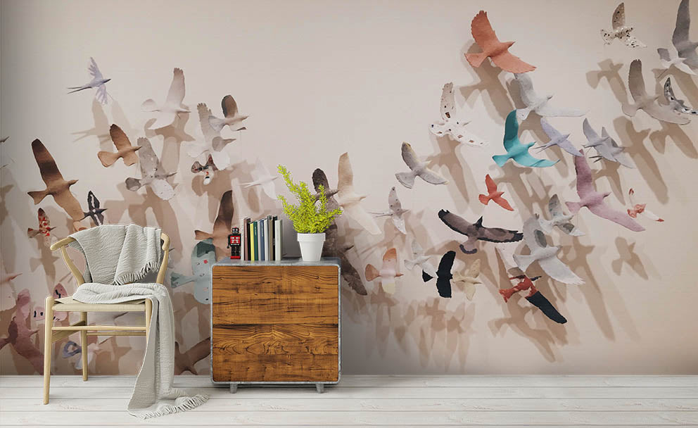 3D Animal Stereo Bird Wall Mural Wallpaper Lqh 119