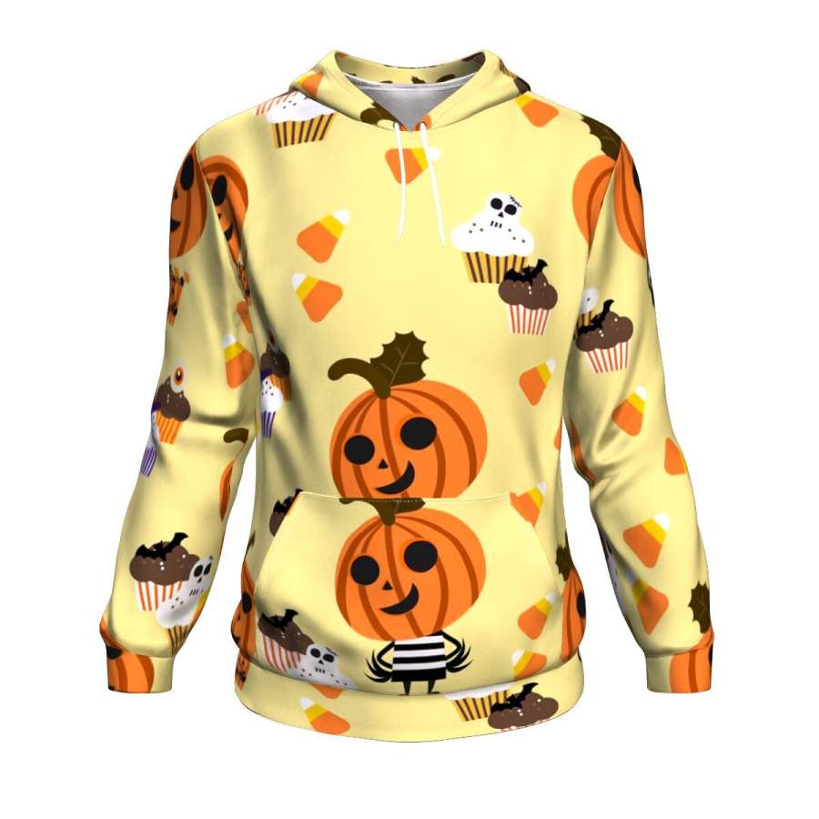 Cute Cartoon Candy Sweet In Halloween Hoodie Over Print