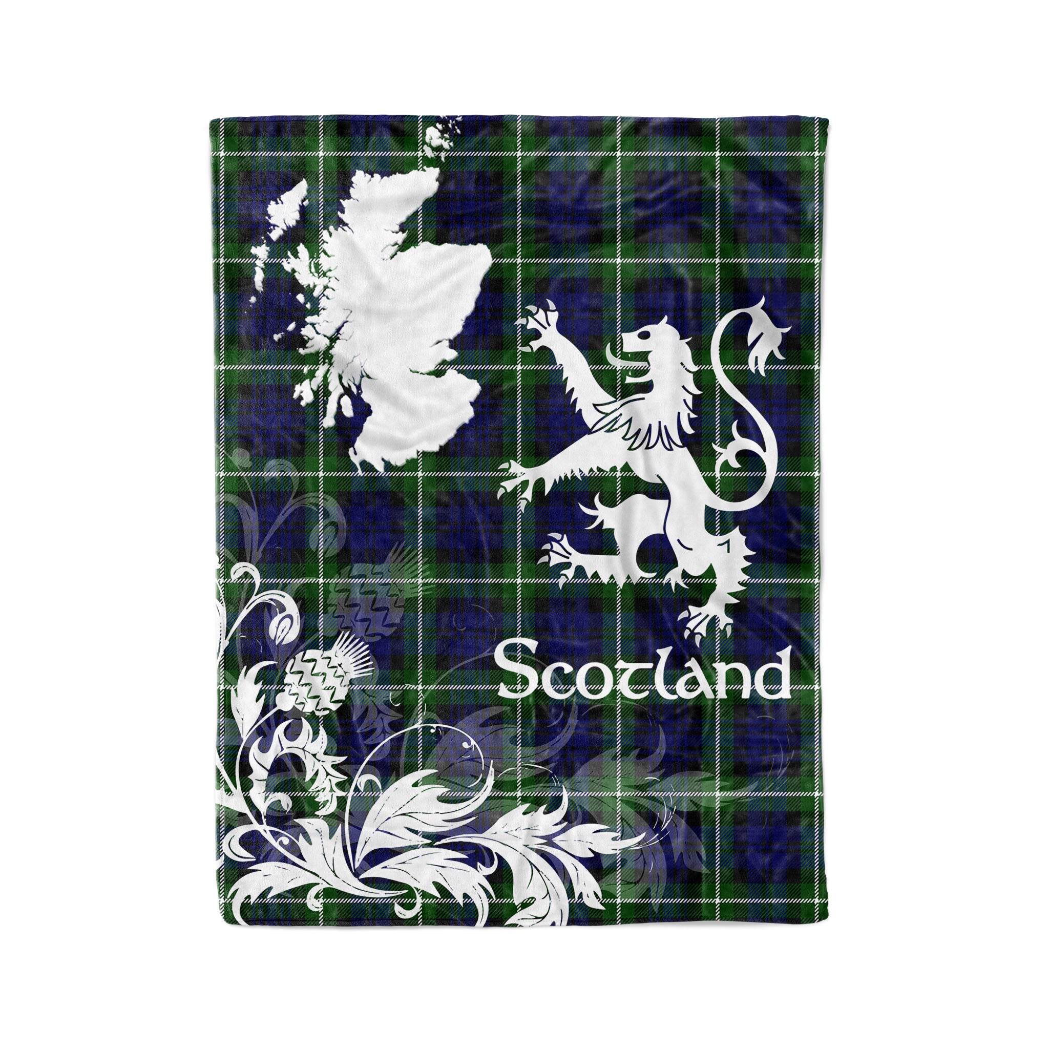 Tartan Plaid Fleece Blanket Tartan Blanket Thistle And Lion Scottish Clan Lamont Plaid Blanket