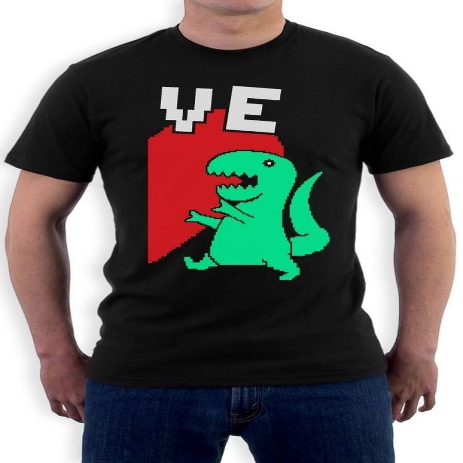 T-REX Love Valentines Day Half Heart Matching Couples Gift Idea T-Shirt