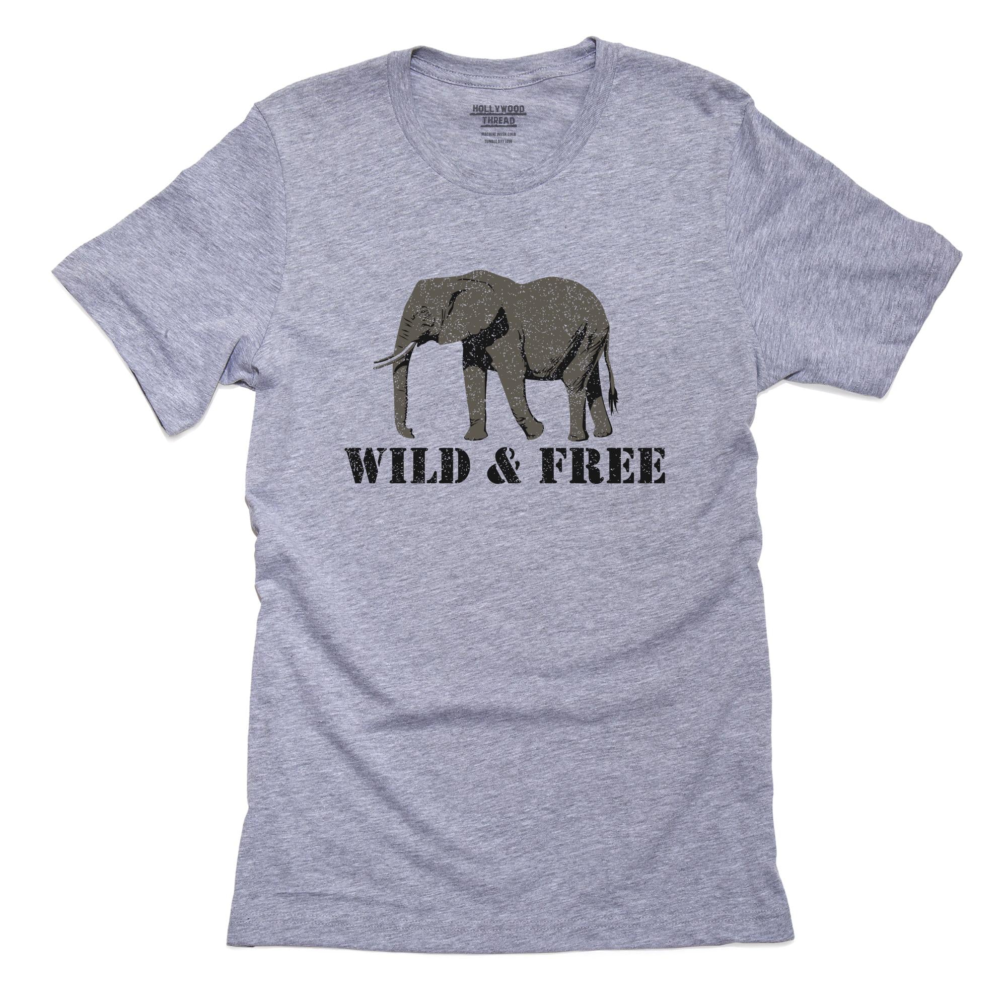 Elephant Wild & Free – Save the Elephants T-Shirt, Framed Print, Pillow, Golf Towel