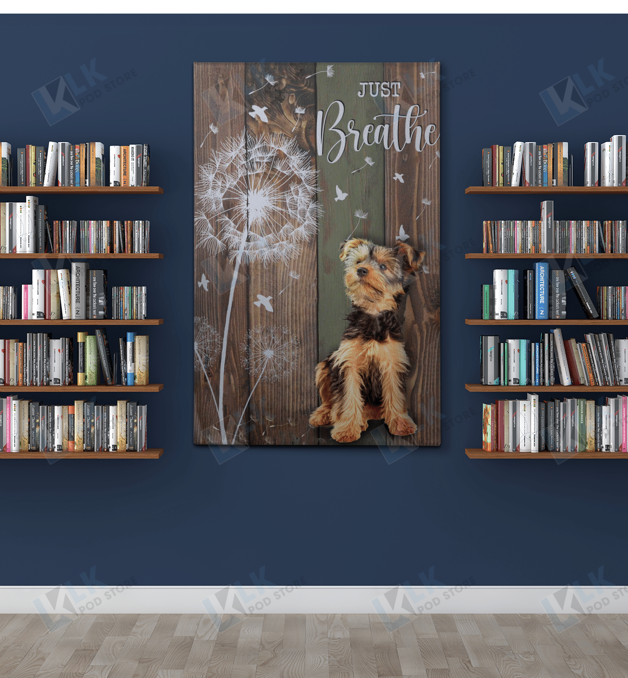 YORKSHIRE TERRIER – CANVAS Just Breathe [09-B] | Framed, Best Gift, Pet Lover, Housewarming, Wall Art Print, Home Decor