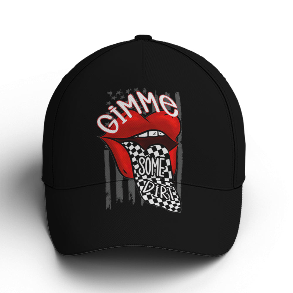 Gimme Some Dirt Racing Sassy Lips Baseball Cap Coolspod