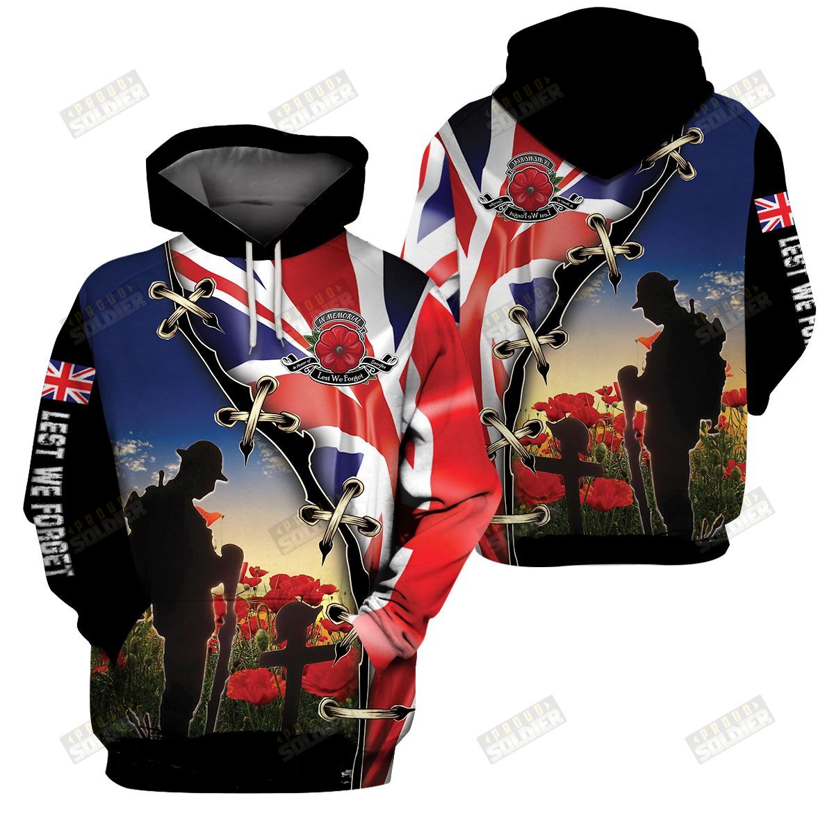 3D Apparel “Uk Veterans – Lest We Forget” X3