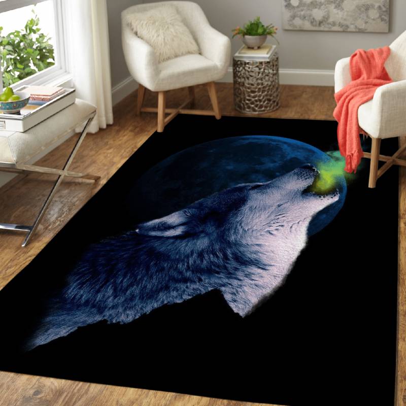 Wolf’s Wail – Animals Area Rug Carpet