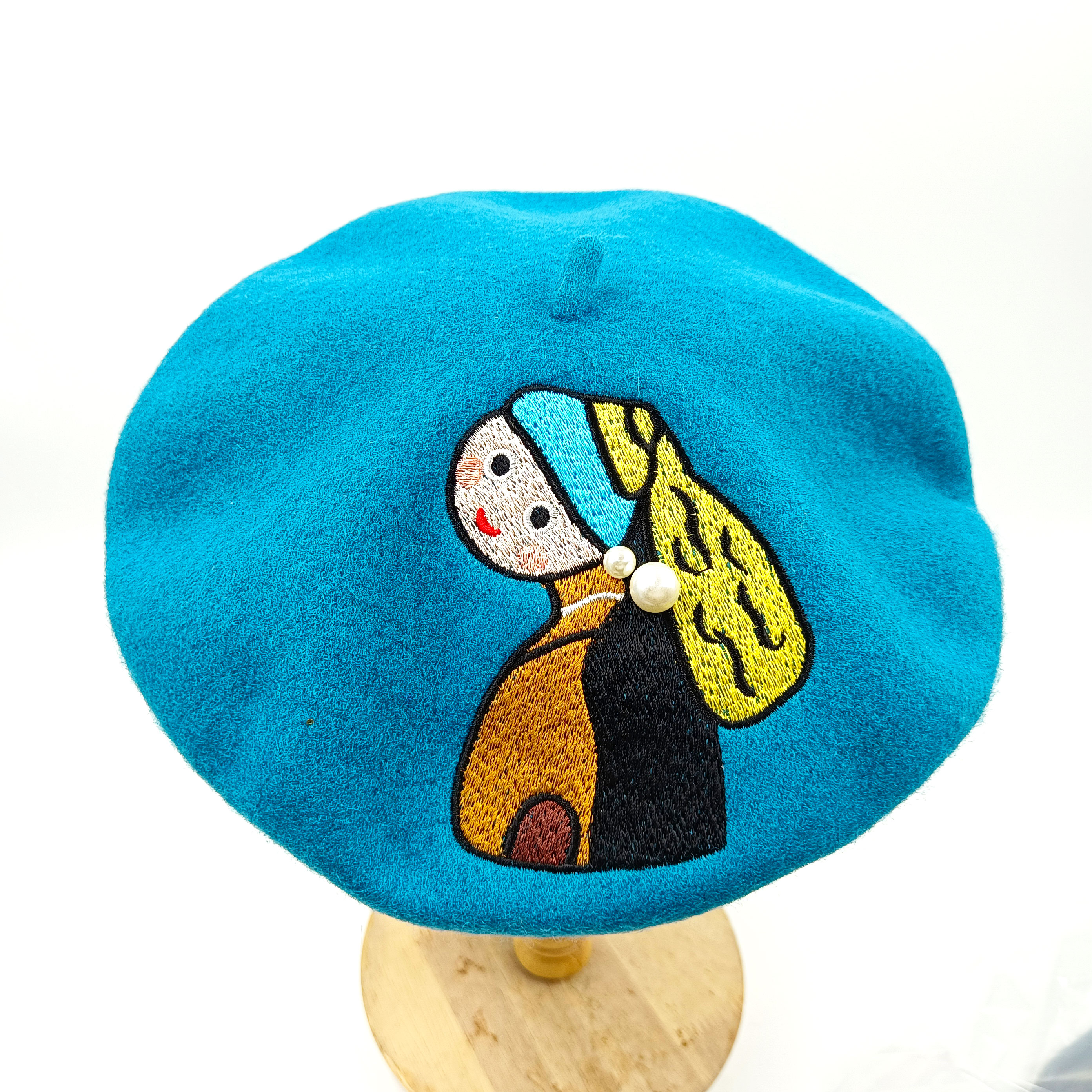 Orange beret thickened 2022 new Korean version cute soft girl little leaf painter hat wool beret hat women alx
