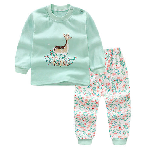 Cartoon Deer Baby Girls Clothes Set Autumn 2018 New Kids Boys Clothes Long Sleeve Baby Boys