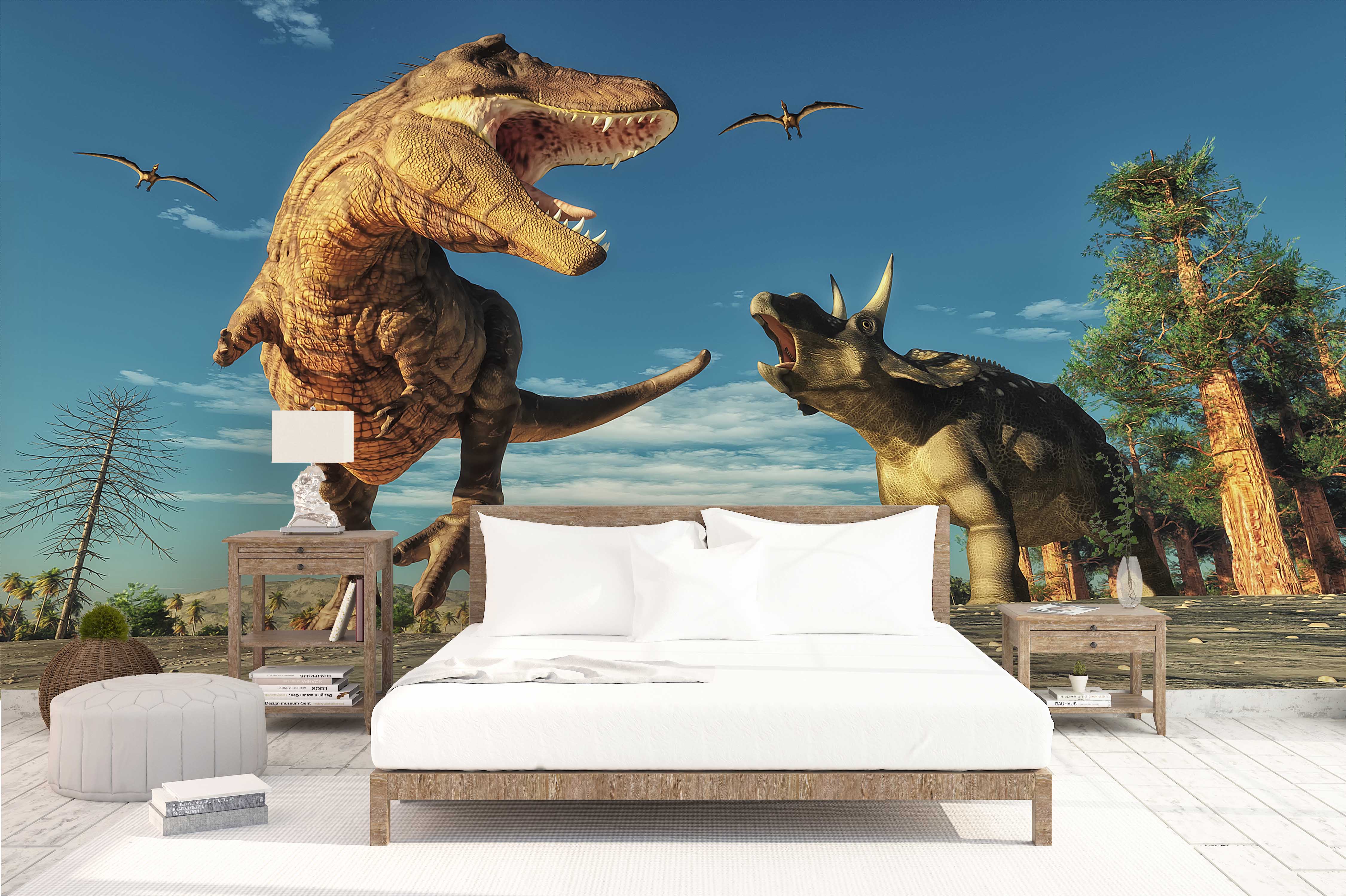 3D Dinosaur Primeval Forest Wall Mural Wallpaper 55