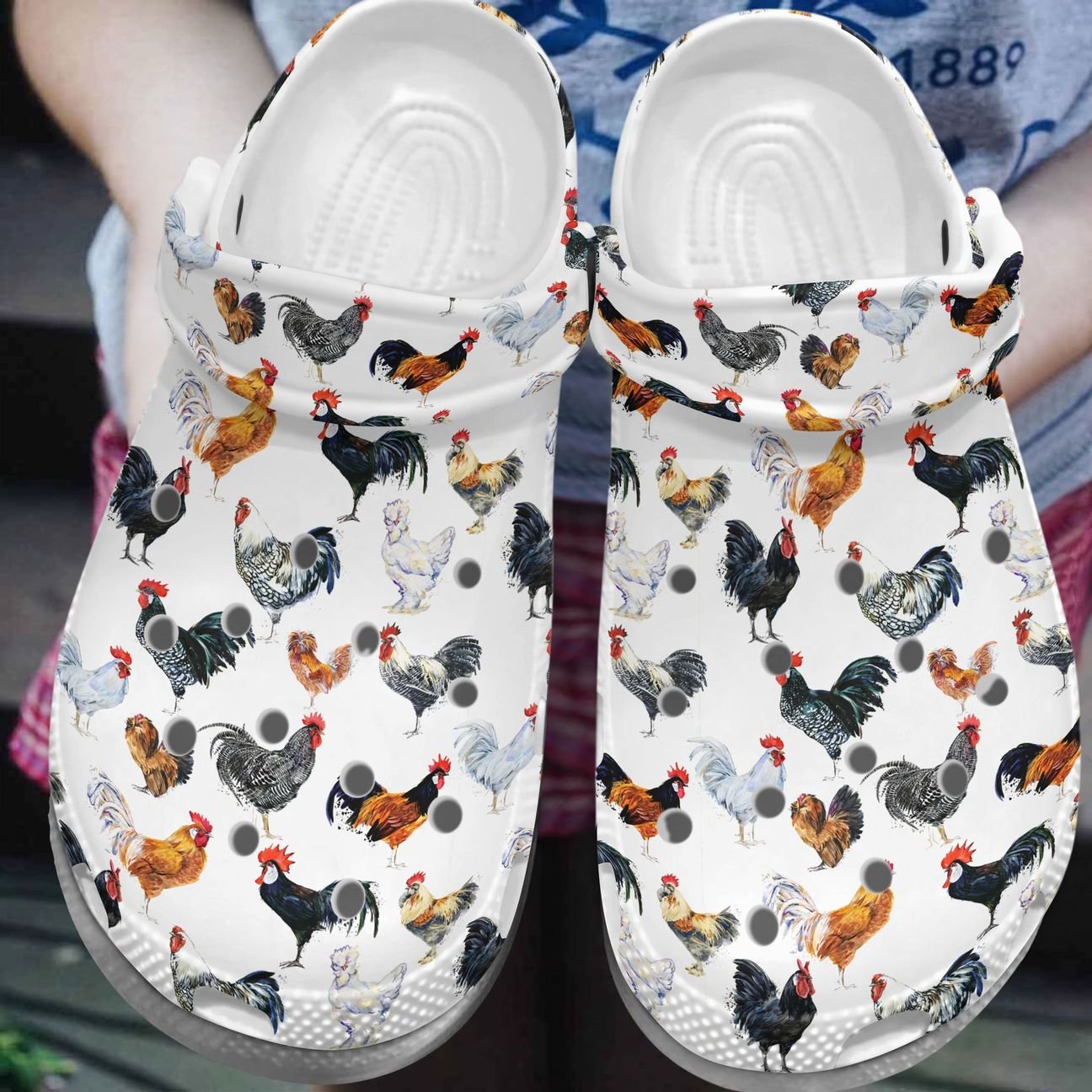 Chicken Personalize Clog, Custom Name, Text, Fashion Style For Women, Men, Kid, Print 3D Full Of Chickens