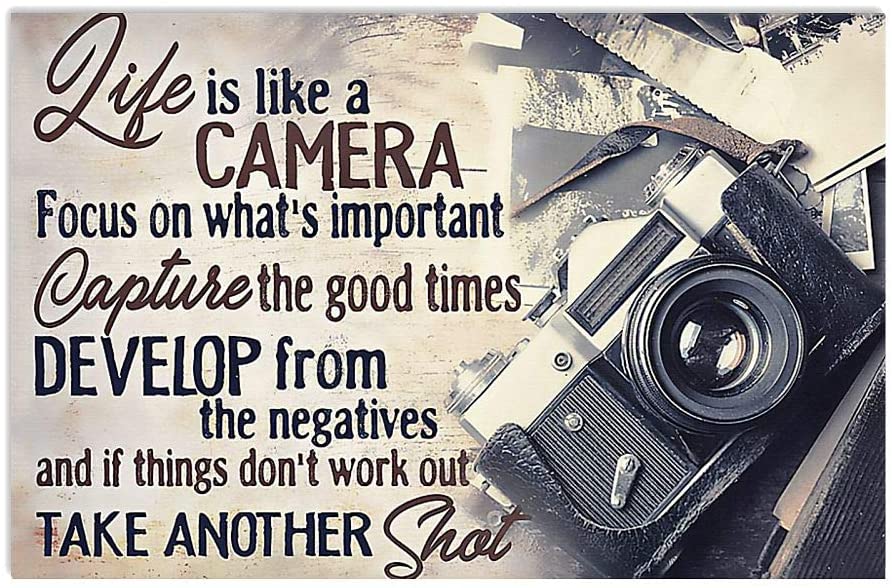 Photographer Life Is Like A Camera Landscape Poster & Canvas Gift For Photographer Gift For Friend Family Birthday Gift Home Decor Wall Art Visual Art