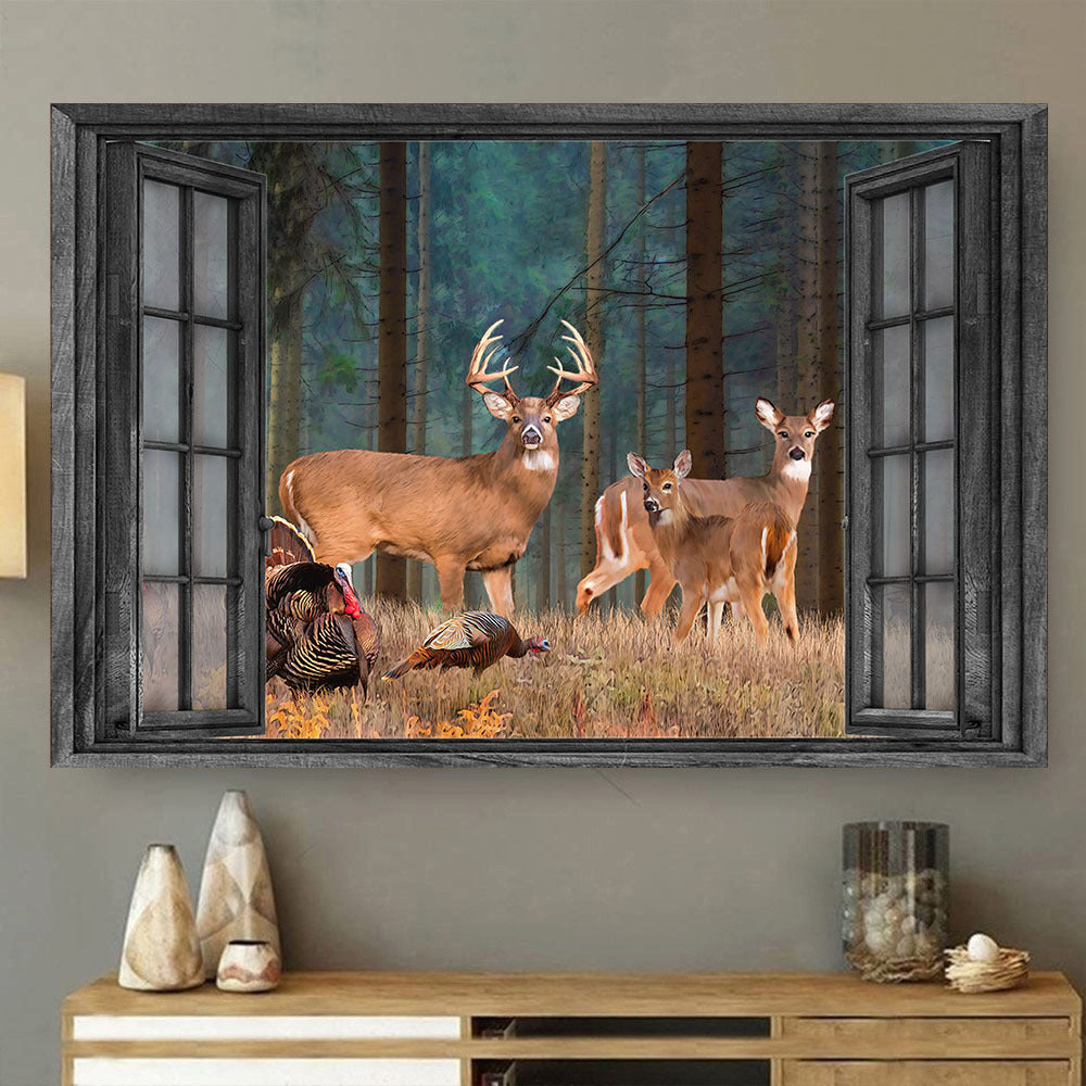 Blacktail Deer 3D Wall Art Home Decor Pine Forest Hunting Lover Da0405-Tnt